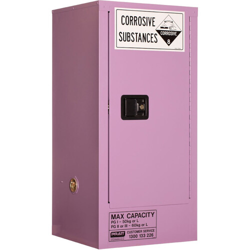 WORKWEAR, SAFETY & CORPORATE CLOTHING SPECIALISTS  - PRATT CORROSIVE CABINET 60LTR 1 DOOR, 2 SHELF