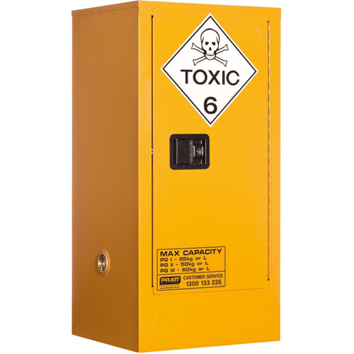 WORKWEAR, SAFETY & CORPORATE CLOTHING SPECIALISTS  - PRATT TOXIC CABINET 60LTR 1 DOOR, 2 SHELF