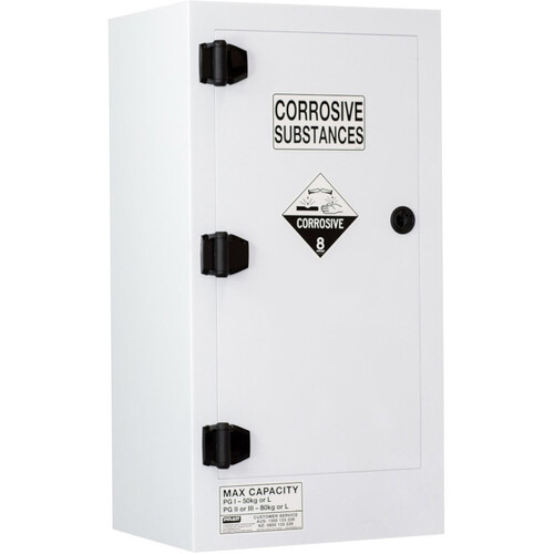 WORKWEAR, SAFETY & CORPORATE CLOTHING SPECIALISTS  - PRATT POLY CORROSIVE CABINET 60LTR. 1 DOOR, 2 SHELF