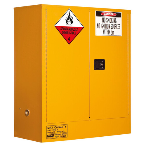 WORKWEAR, SAFETY & CORPORATE CLOTHING SPECIALISTS  - PRATT CLASS 4 DANGEROUS GOODS 160LTR CABINET. 2 DOOR,2 SHELF