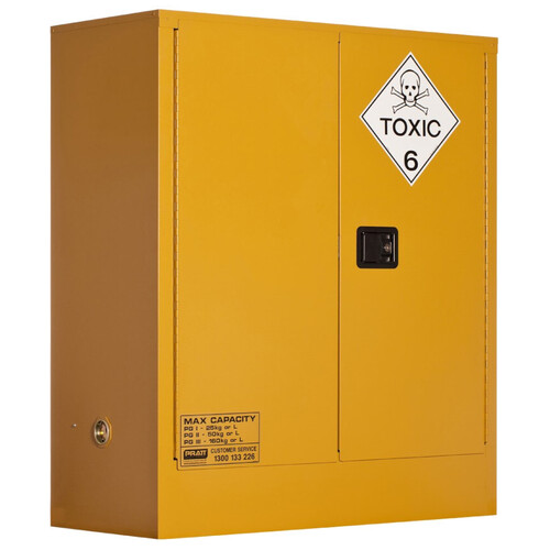 WORKWEAR, SAFETY & CORPORATE CLOTHING SPECIALISTS  - PRATT TOXIC CABINET 160LTR 2 DOOR, 2 SHELF