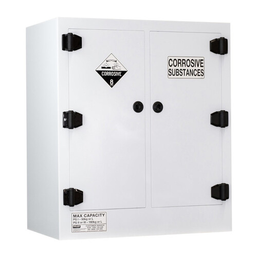 WORKWEAR, SAFETY & CORPORATE CLOTHING SPECIALISTS  - PRATT POLY CORROSIVE CABINET 160LTR. 2 DOOR, 4 SHELF