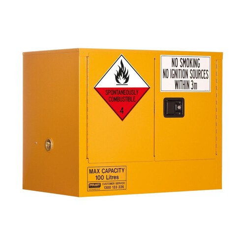 WORKWEAR, SAFETY & CORPORATE CLOTHING SPECIALISTS  - PRATT CLASS 4 DANGEROUS GOODS 100LTR CABINET. 2 DOOR,1 SHELF