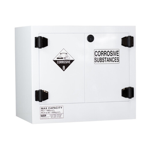 WORKWEAR, SAFETY & CORPORATE CLOTHING SPECIALISTS  - PRATT POLY CORROSIVE CABINET 100LTR. 2 DOOR, 1 SHELF