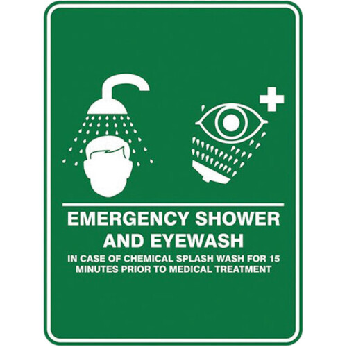 WORKWEAR, SAFETY & CORPORATE CLOTHING SPECIALISTS  - EMERG. SHOWER & EYE WASH PIC (PS6CP) 450 X 300 POLY