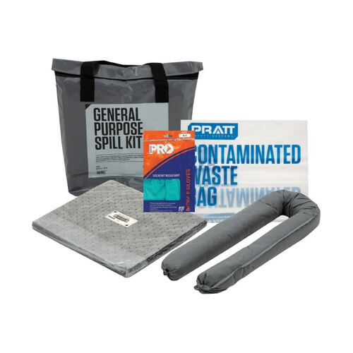 WORKWEAR, SAFETY & CORPORATE CLOTHING SPECIALISTS  - PRATT ECONOMY 25LTR GENERAL PURPOSE SPILL KIT- GREY BAG