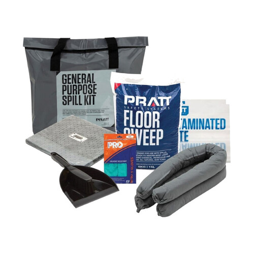 WORKWEAR, SAFETY & CORPORATE CLOTHING SPECIALISTS  - PRATT ECONOMY 50LTR GENERAL  PURPOSE SPILL KIT- GREY BAG