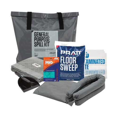 WORKWEAR, SAFETY & CORPORATE CLOTHING SPECIALISTS  - PRATT ECONOMY 75LTR GENERAL  PURPOSE SPILL KIT- GREY BAG