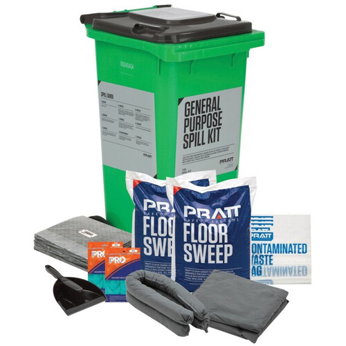 WORKWEAR, SAFETY & CORPORATE CLOTHING SPECIALISTS  - PRATT ECONOMY 120LTR GENERAL PURPOSE SPILL KIT- GREY LID