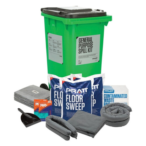 WORKWEAR, SAFETY & CORPORATE CLOTHING SPECIALISTS  - PRATT ECONOMY 240LTR GENERAL  PURPOSE SPILL KIT- GREY LID