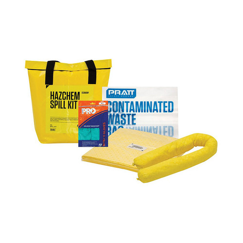 WORKWEAR, SAFETY & CORPORATE CLOTHING SPECIALISTS  - PRATT ECONOMY 25LTR  HAZCHEM SPILL KIT- YELLOW BAG