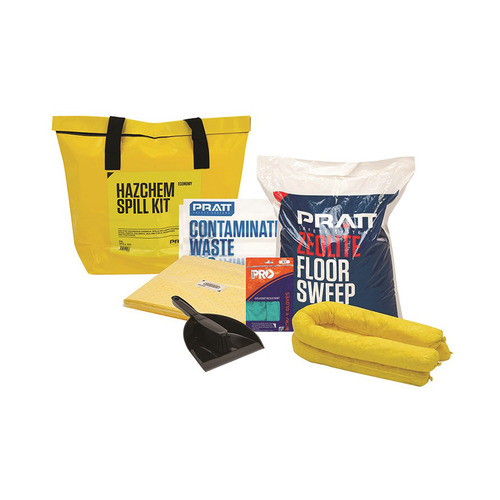 WORKWEAR, SAFETY & CORPORATE CLOTHING SPECIALISTS  - PRATT ECONOMY 50LTR  HAZCHEM SPILL KIT- YELLOW BAG