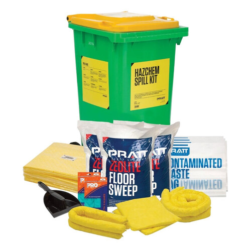 WORKWEAR, SAFETY & CORPORATE CLOTHING SPECIALISTS  - PRATT ECONOMY 240LTR  HAZCHEM SPILL KIT- YELLOW LID