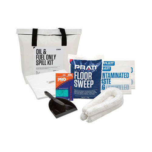 WORKWEAR, SAFETY & CORPORATE CLOTHING SPECIALISTS  - PRATT ECONOMY 50LTR  OIL & FUEL ONLY SPILL KIT- WHITE BAG