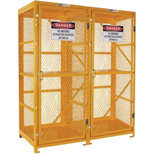 WORKWEAR, SAFETY & CORPORATE CLOTHING SPECIALISTS  - PRATT FORKLIFT CAGE 2 STORAGE LEVELS UP TO 16 FORKLIFT CYLINDERS FLAT PACKED