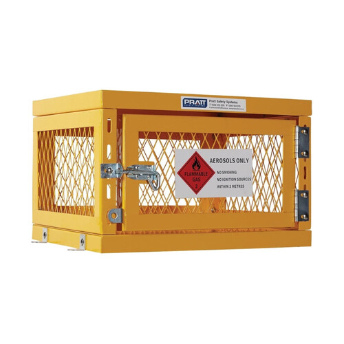 WORKWEAR, SAFETY & CORPORATE CLOTHING SPECIALISTS  - PRATT AEROSOL CAGE. 1 STORAGE LEVEL UP TO 42 CANS FLAT PACKED