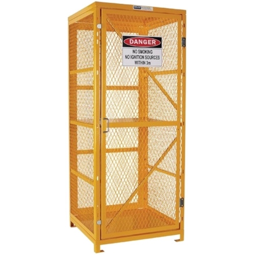 WORKWEAR, SAFETY & CORPORATE CLOTHING SPECIALISTS  - PRATT FORKLIFT CAGE 2 STORAGE LEVELS UP TO 8 FORKLIFT CYLINDERS FLAT PACKED