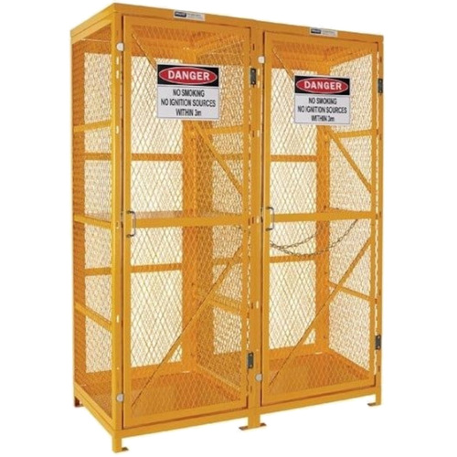 WORKWEAR, SAFETY & CORPORATE CLOTHING SPECIALISTS  - PRATT FORKLIFT & GAS CYLINDER CAGE. 3 STORAGE LEVELS UP TO 8 FORKLIFT & 9 G-SIZED CYLINDERS