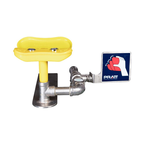 WORKWEAR, SAFETY & CORPORATE CLOTHING SPECIALISTS  - PRATT WALL MOUNTED TRIPLE NOZZLE EYE & FACE WASH NO BOWL NO FOOT TREADLE