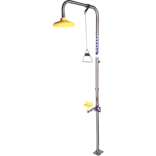 WORKWEAR, SAFETY & CORPORATE CLOTHING SPECIALISTS  - PRATT COMBINATION SHOWER WITH TRIPLE NOZZLE EYE & FACE WASH NO BOWL NO FOOT TREADLE