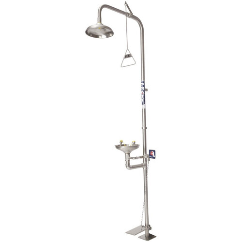 WORKWEAR, SAFETY & CORPORATE CLOTHING SPECIALISTS  - PRATT COMBINATION 304SS SHOWER NON AERATED SINGLE NOZZLE EYE WITH BOWL AND FOOT TREADLE