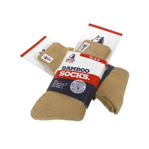 WORKWEAR, SAFETY & CORPORATE CLOTHING SPECIALISTS  - Bamboo Socks-Sand-6-10