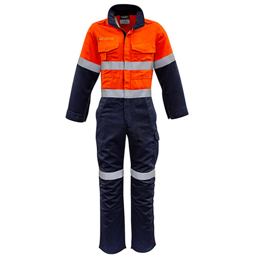 WORKWEAR, SAFETY & CORPORATE CLOTHING SPECIALISTS  - Mens Orange Flame Overall - Hoop Taped