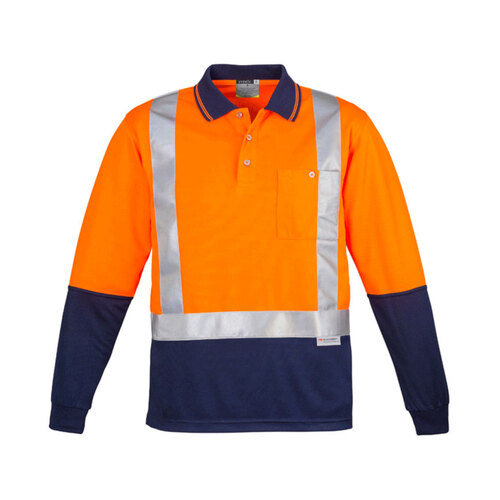 WORKWEAR, SAFETY & CORPORATE CLOTHING SPECIALISTS  - Mens Hi Vis Spliced L/S Polo - Shoulder Taped