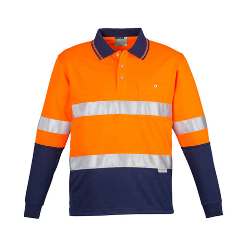 WORKWEAR, SAFETY & CORPORATE CLOTHING SPECIALISTS  - Mens Hi Vis Spliced L/S Polo - Hoop Taped