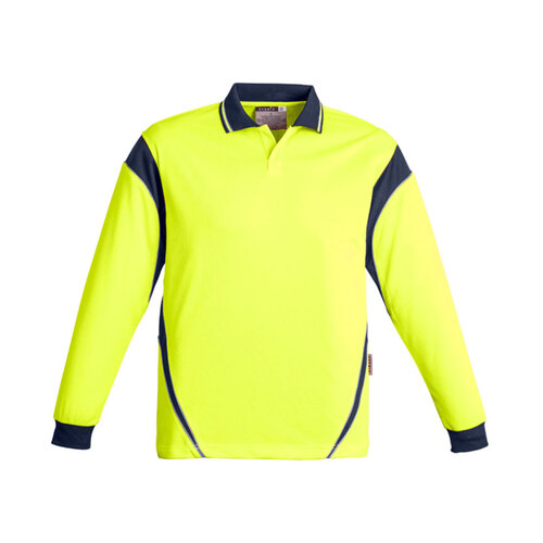 WORKWEAR, SAFETY & CORPORATE CLOTHING SPECIALISTS  - Mens Hi Vis L/S Aztec Polo