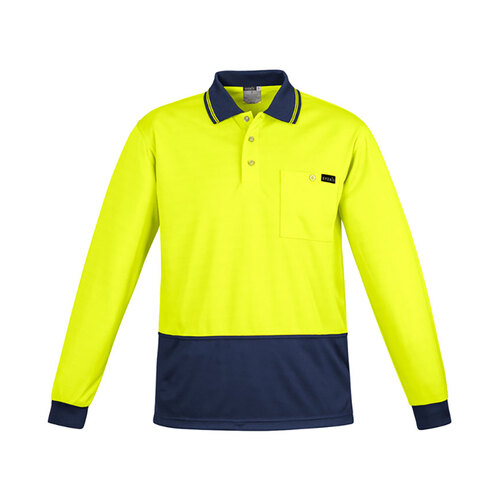 WORKWEAR, SAFETY & CORPORATE CLOTHING SPECIALISTS  - Mens Hi Vis Comfort Back L/S Polo