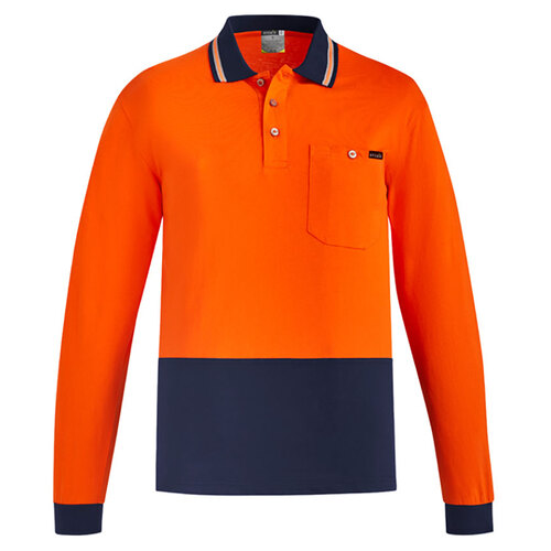 WORKWEAR, SAFETY & CORPORATE CLOTHING SPECIALISTS  - Mens Hi Vis Cotton L/S Polo