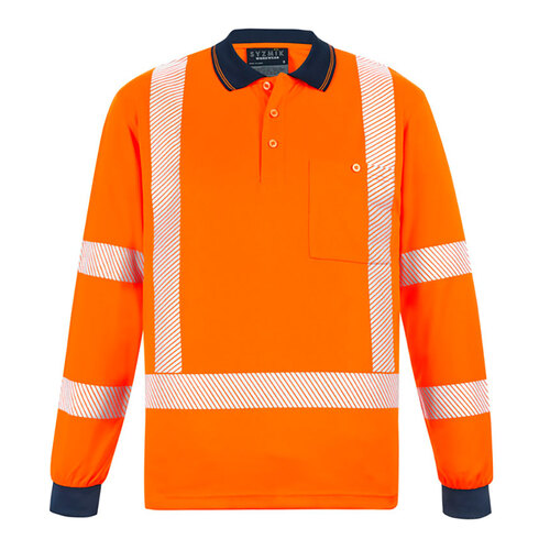 WORKWEAR, SAFETY & CORPORATE CLOTHING SPECIALISTS  - Unisex Hi Vis Segmented X Back NSW Rail Polo