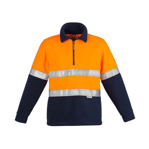 WORKWEAR, SAFETY & CORPORATE CLOTHING SPECIALISTS  - Mens Hi Vis Polar Fleece Pullover - Hoop Taped