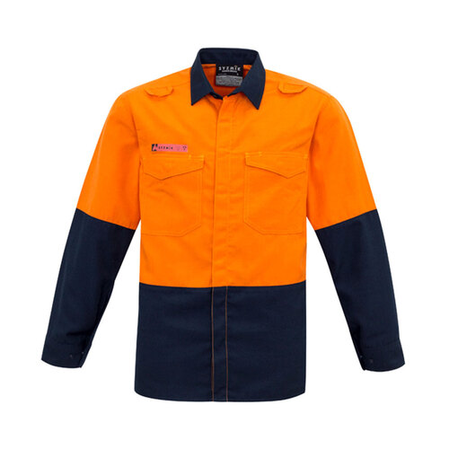 WORKWEAR, SAFETY & CORPORATE CLOTHING SPECIALISTS  - Mens Red Flame Hi Vis Shirt