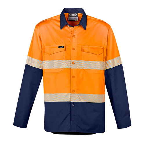 WORKWEAR, SAFETY & CORPORATE CLOTHING SPECIALISTS  - Mens Rugged Cooling Hi Vis Segmented Tape L/S Shirt