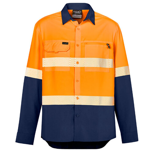 WORKWEAR, SAFETY & CORPORATE CLOTHING SPECIALISTS  - Mens Hi Vis Outdoor Segmented Tape L/S Shirt