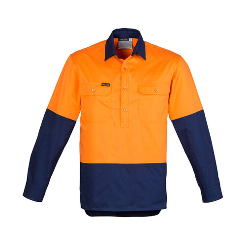 WORKWEAR, SAFETY & CORPORATE CLOTHING SPECIALISTS  - Mens Hi Vis Closed Front L/S Shirt