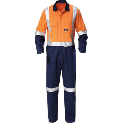 WORKWEAR, SAFETY & CORPORATE CLOTHING SPECIALISTS  - Foundations - Hi-Visibility Two Tone Cotton Drill Coverall with 3M Tape