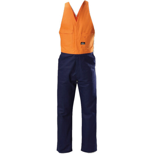 WORKWEAR, SAFETY & CORPORATE CLOTHING SPECIALISTS  - Foundations - Hi-Visibility Two Tone Cotton Drill Action Back Overall