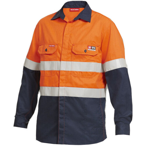 WORKWEAR, SAFETY & CORPORATE CLOTHING SPECIALISTS  - Protect - Shieldtec Hi-Vis Closed Two Tone Open Front Shirt with Tape Long Sleeve