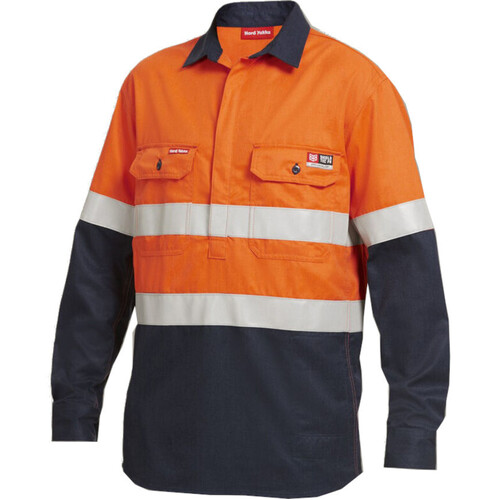 WORKWEAR, SAFETY & CORPORATE CLOTHING SPECIALISTS  - Protect - Shieldtec Hi-Vis Closed Two Tone Closed Front Shirt with Tape Long Sleeve