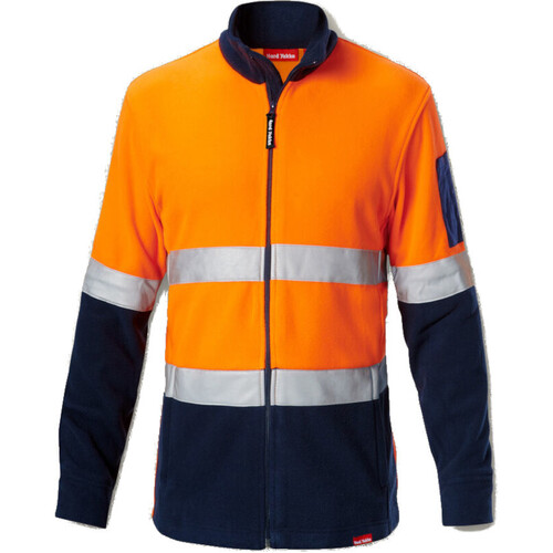 WORKWEAR, SAFETY & CORPORATE CLOTHING SPECIALISTS  - Foundations - HI VIS 2TONE BRUSHED FLEECE JACKET WITH TAPE