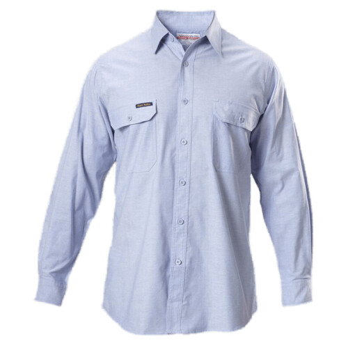 WORKWEAR, SAFETY & CORPORATE CLOTHING SPECIALISTS  - Foundations - Cotton Chambray Shirt Long Sleeve