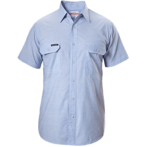 WORKWEAR, SAFETY & CORPORATE CLOTHING SPECIALISTS  - Foundations - Cotton Chambray Shirt Short Sleeve