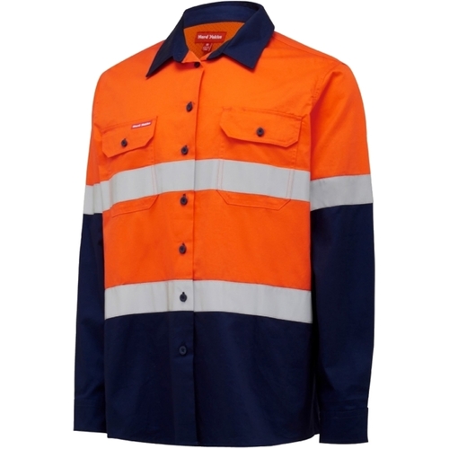 WORKWEAR, SAFETY & CORPORATE CLOTHING SPECIALISTS  - Core - Womens L/S Hi Vis L/weight 2 tone Ventilated Shirt w/Tape